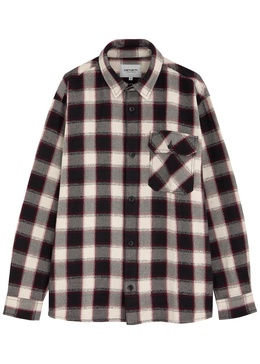 Written checked cotton overshirt