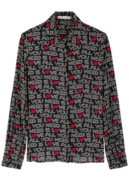 X The Beatles Willa printed silk shirt