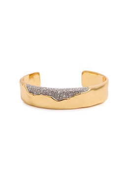 Solanales crystal-embellished 14kt gold-plated cuff