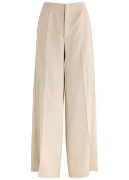 Wide-leg woven trousers