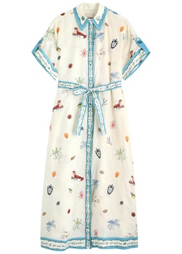 Sandy embroidered maxi shirt dress