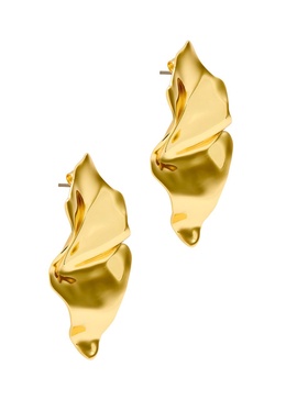 Crumpled small 14kt gold-plated drop earrings