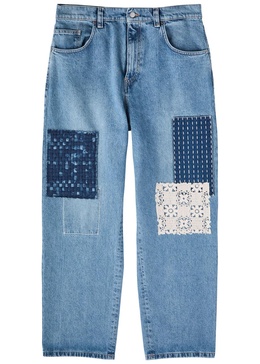 Patchwork wide-leg jeans 