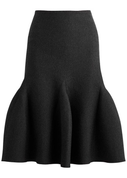 Flared wool-blend skirt