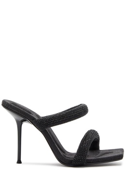 Julie 105 crystal-embellished tubular denim sandals
