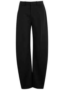 Barrel-leg wool trousers 