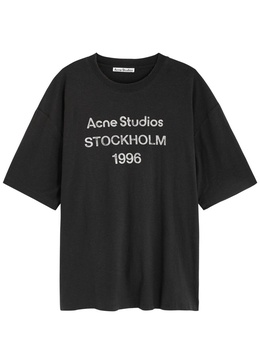 Logo faded cotton-blend T-shirt
