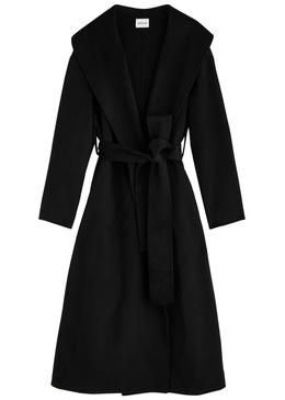 Belted wool-blend coat
