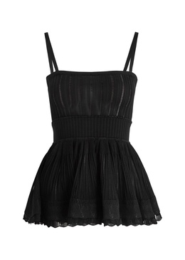 Crinoline ribbed-knit top