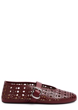 Vienne laser-cut leather ballet flats 