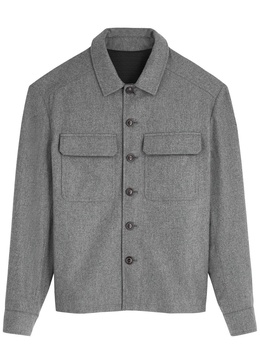 Logo-appliquéd woven shirt 