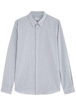 Patterned-jacquard cotton shirt