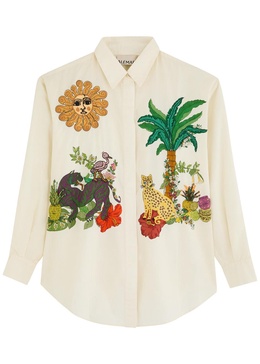 Tiger embroidered cotton shirt