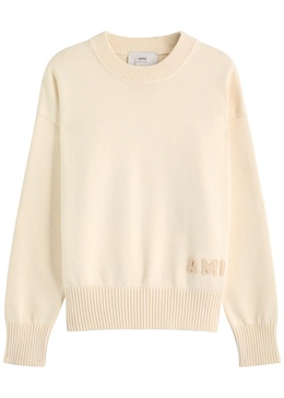 Logo-embroidered cotton-blend jumper 