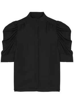 Gillian puff-sleeve silk-chiffon blouse