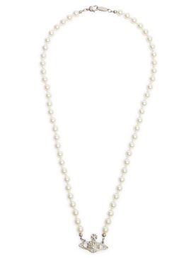 Mini Bas Relief faux pearl necklace