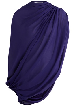 Asymmetric draped georgette top