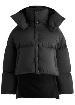 Hooded quilted shell jacket