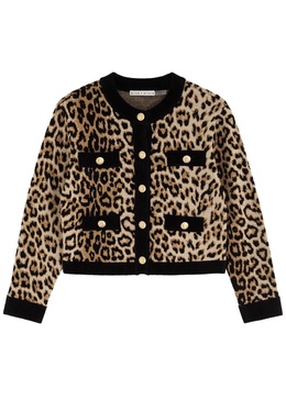 Claira leopard-intarsia wool-blend cardigan