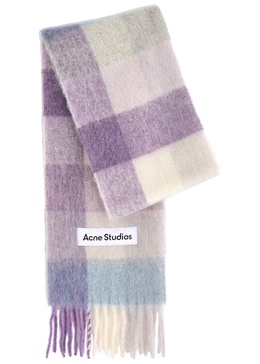 Valley checked alpaca-blend scarf