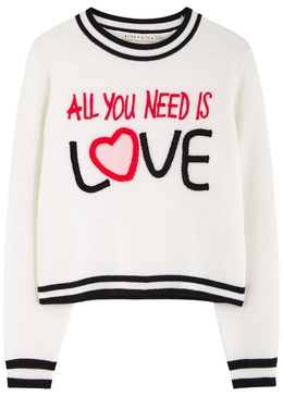 X The Beatles Gleeson embroidered stretch-wool jumper