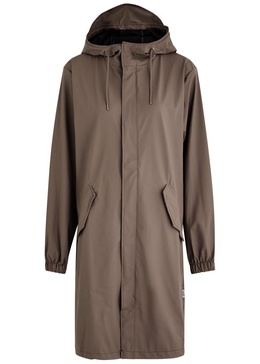 Fishtail hooded rubberised parka