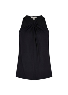 women's twist front top in black