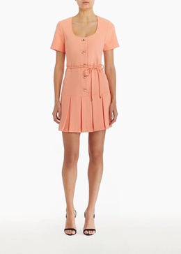 hyacinth pleat mini dress in peach