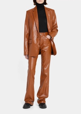 vegan leather freddie pant in cognac