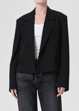 callie cropped blazer in black