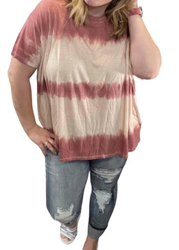 relaxed fit wave washed tunic in mauve