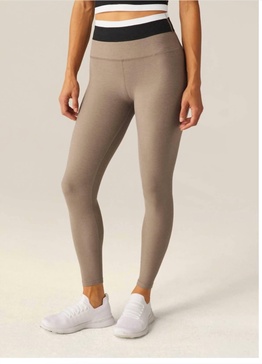 spacedye horizon colorblock midi legging in birch tricolor