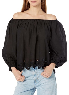 Velvet by Graham & Spencer Women's Abigail Schiffli Eyelet Top