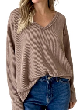 dolan v neck sweater in acorn