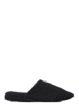 Thom Browne Men Logo Tab Shearling Slippers