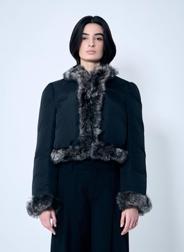 Alexander Wang Women Puffer Jacket With Shearling Trims