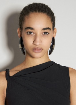 Balenciaga Women Oval Logo Plaque Earrings
