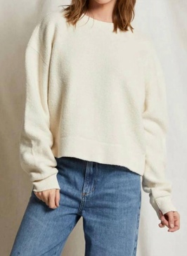 mayer reverse fleece crewneck sweatshirt in sugar