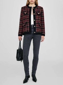 cherry plaid lydia jacket in red