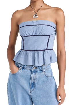 tara tube in faded denim