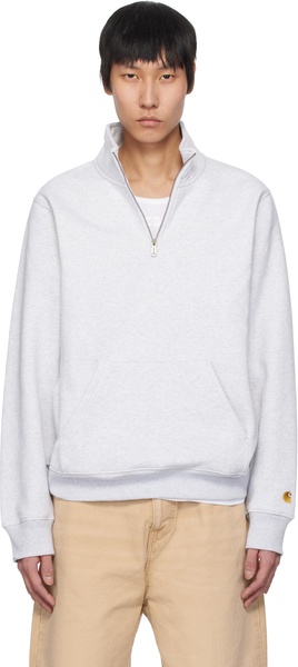 Gray Chase Neck Zip Sweatshirt