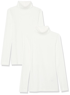 Amazon Essentials Women's Slim-Fit Layering Long Sleeve Knit Rib Turtleneck Top (Available in Plus Size), Pack of 2