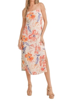 margot midi dress in orange