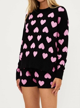 balboa short in black/pink valentine