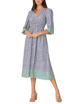 Shoshanna Women's Brushstroke Chevron Print Viola Dress