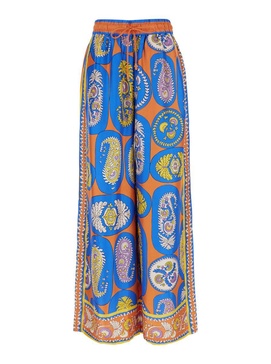 'Luis' Multicolor Pants With All-Over Graphic Print In Silk Woman