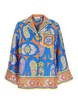 'Luis' Multicolor Shirt With All-Over Printed Motif In Silk Woman