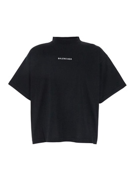 New Balenciaga Back T-shirt Medium Fit in Black