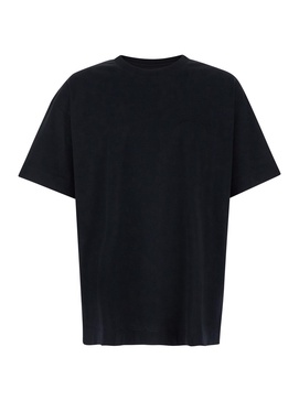 Givenchy Black Crewneck T-Shirt With Logo Lettering Detail In Cotton Man