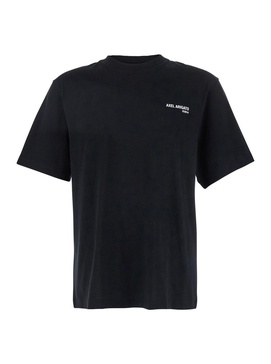 'Legacy' Black Crewneck T-Shirt with Logo Lettering on the Front in Cotton Man